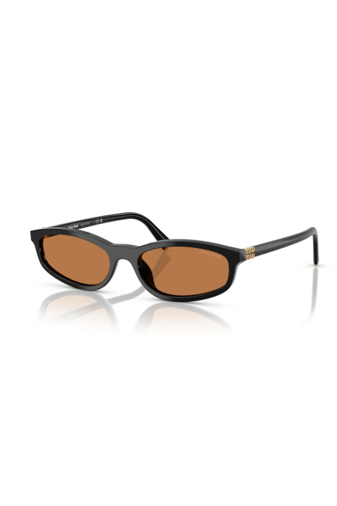 Shop Miu Miu MIU MIU Regard Sunglasses A06S Black/Brown