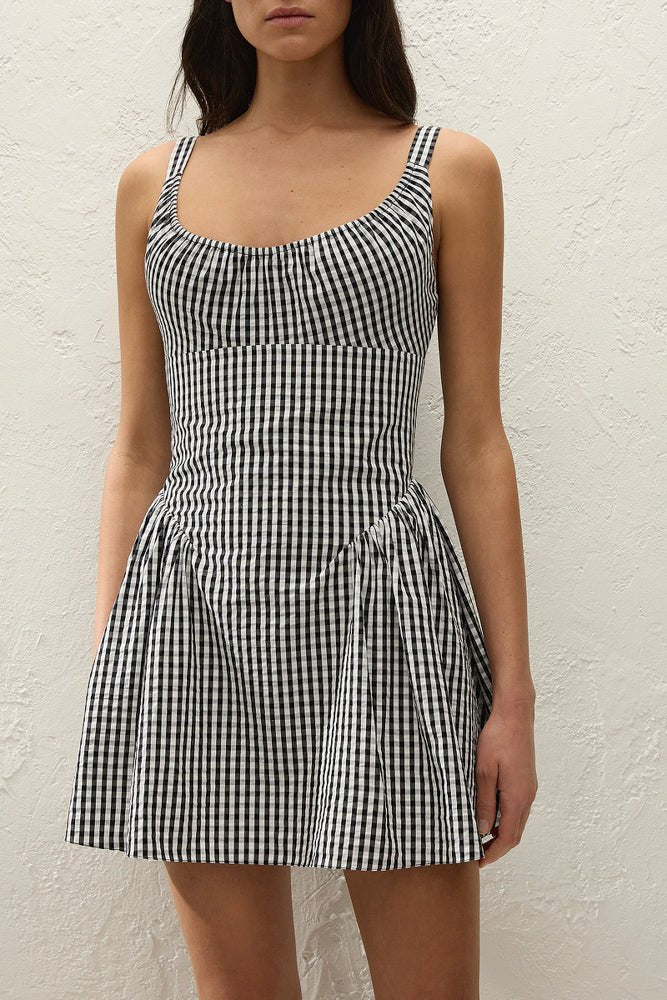 gingham mini dress black and white Mini Dress main image 1