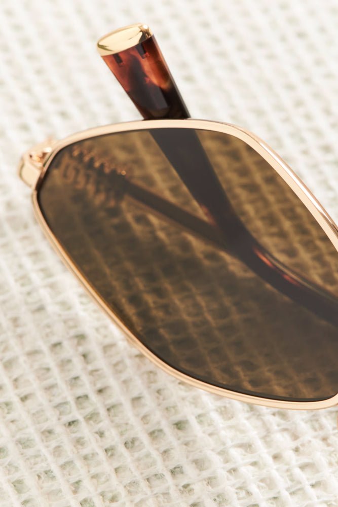 Shop Miu Miu - MIU MIU Logo Sunglasses 56ZS - Gold - Turquoise Lane