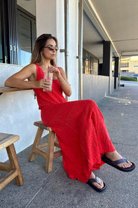 The Rach Mini Dress - Chilli