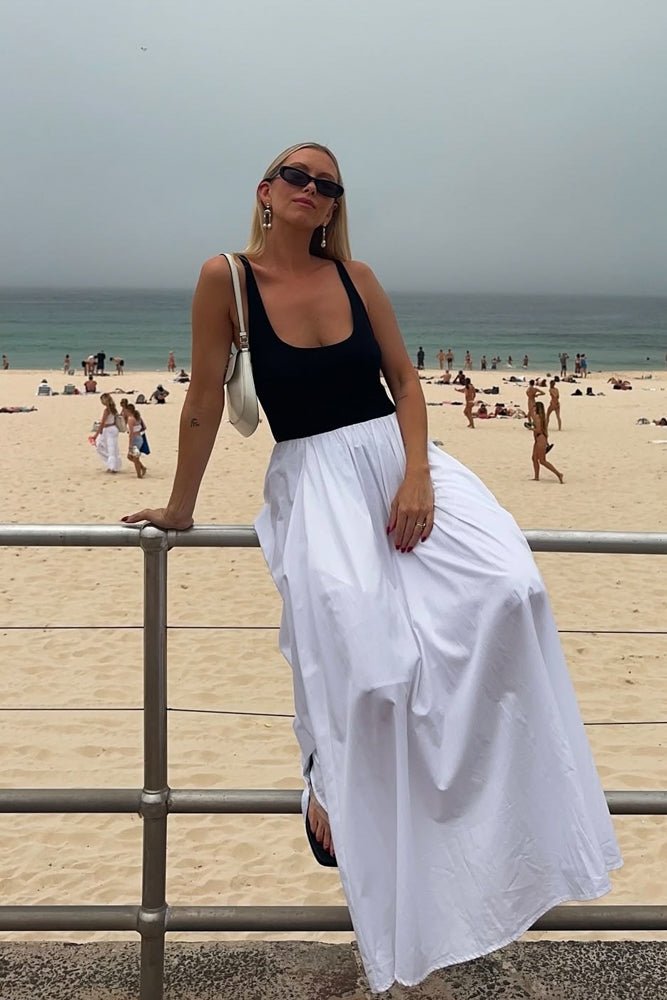 Shop Turquoise Lane The Label The Luca Maxi Skirt White