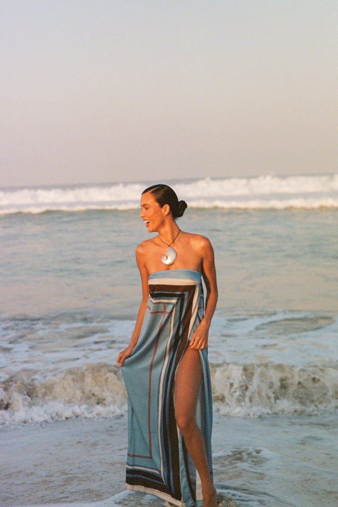 Shop Turquoise Lane The Label - The Kennedy Strapless Maxi Dress -  Turquoise Lane